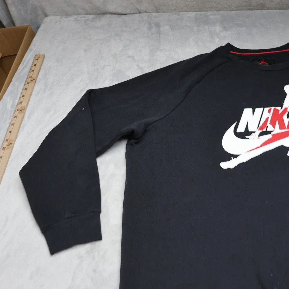 Nike Air Jordan Sweatshirt Men XXL Black Jumpman Graphic Crew Neck Pullover READ